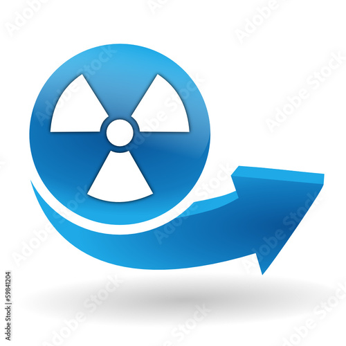 nucléaire sur bouton web bleu