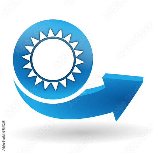 soleil sur bouton web bleu
