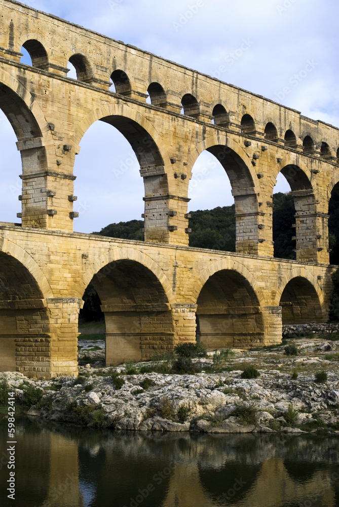 Roman aqueduct at Pont du Gard, France