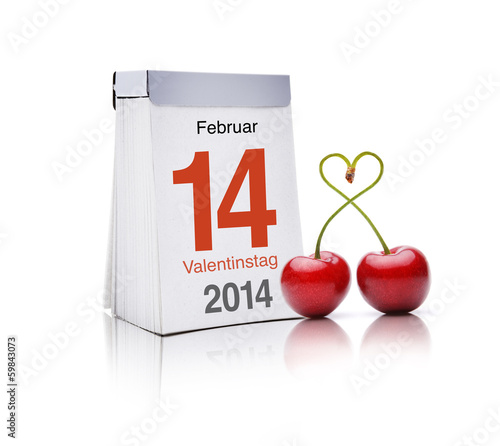 14. februar mit Herzkirschen