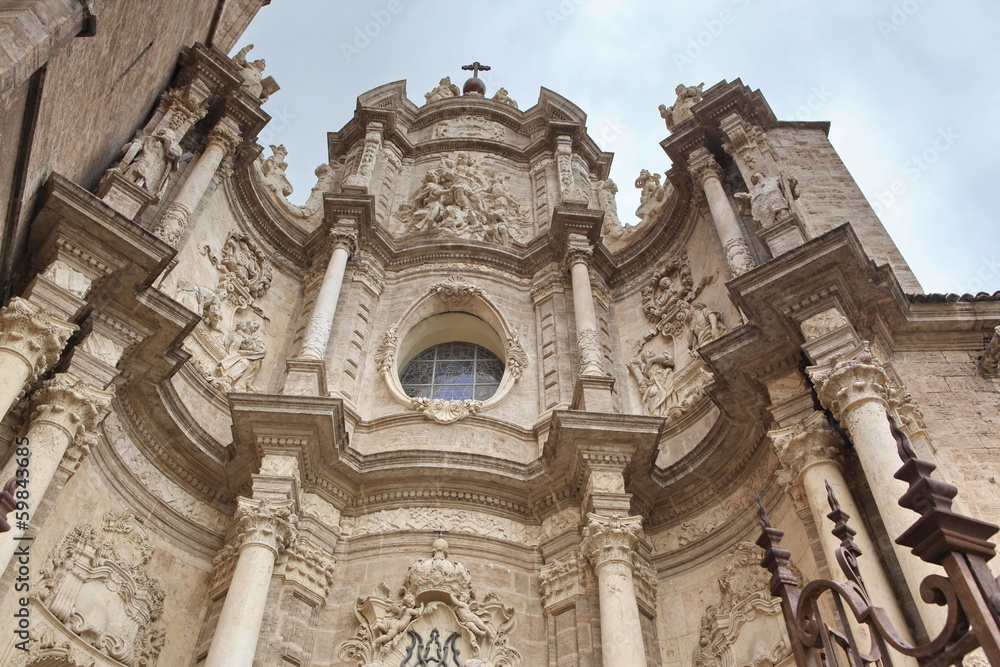Valencia, Spain facade of the Cathedral Church