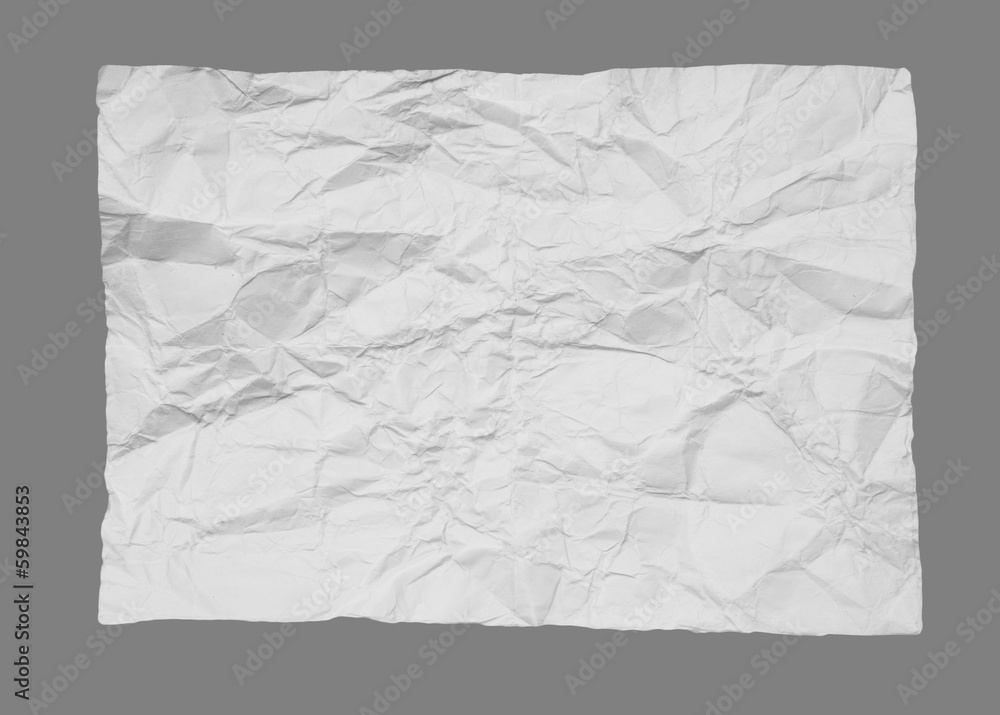 crumpled white paper on a gray background crumpled white paper on a gray background