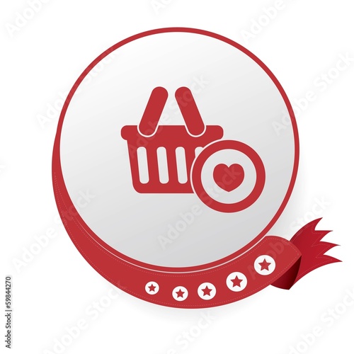 Basket button,White background,vector