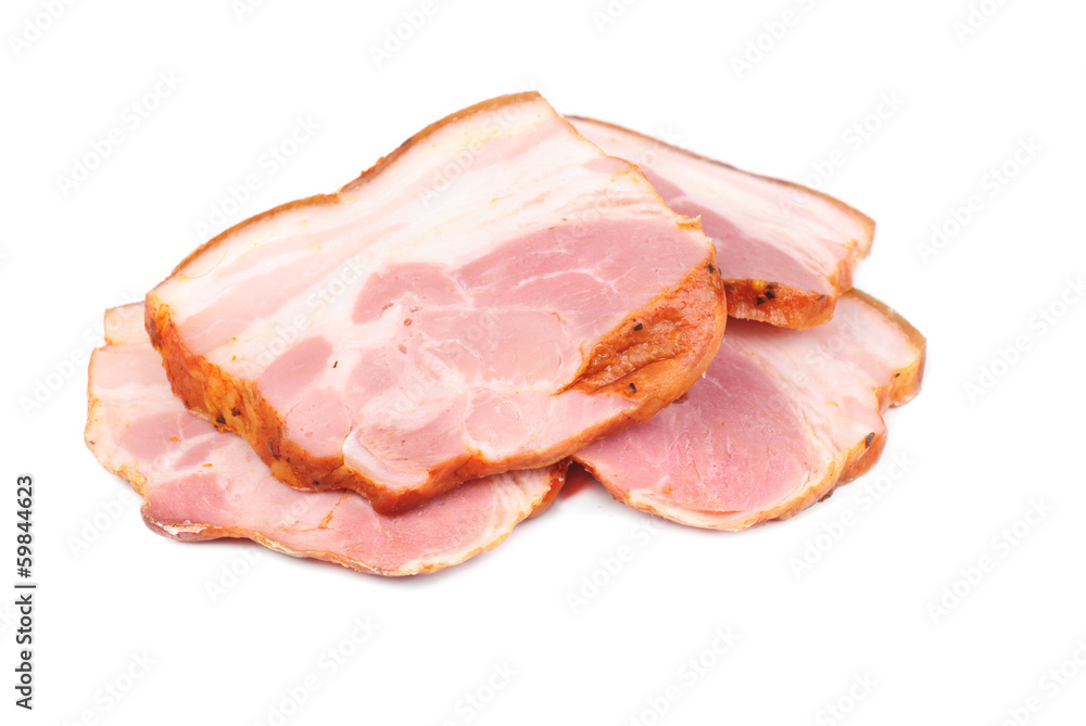 Meat sliced isolated on white background