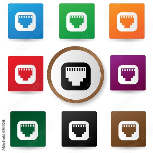 Link icons on colorful buttons,vector