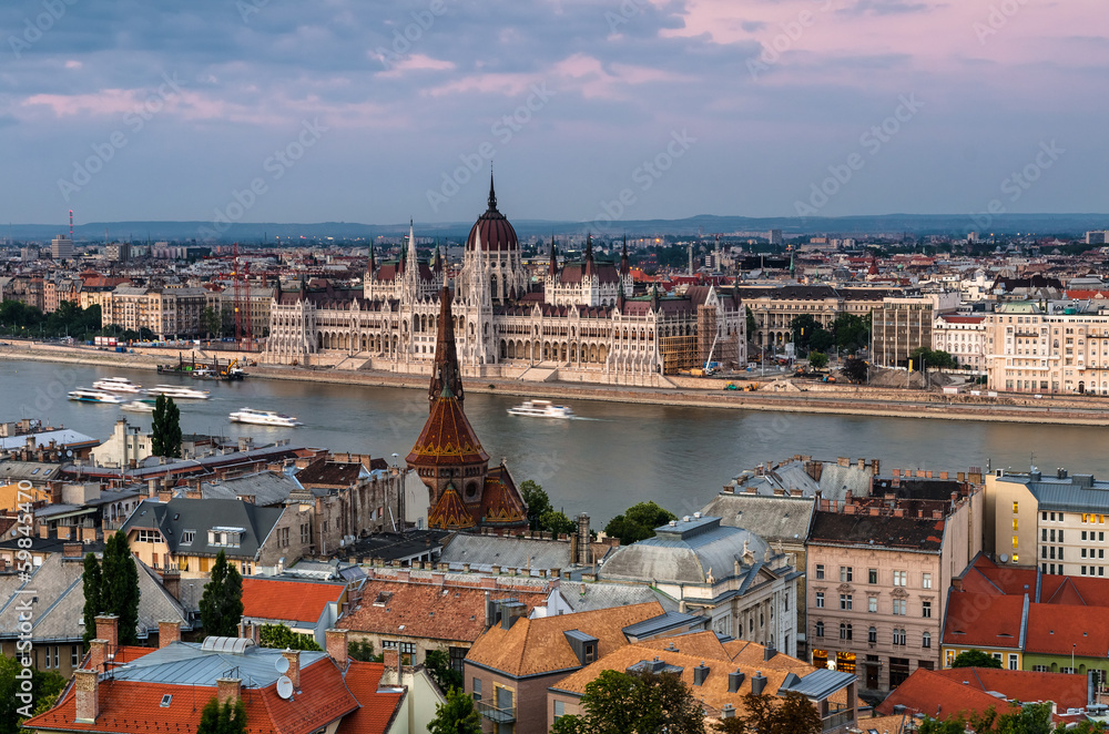 Budapest cityscape and Danube River, Hungary