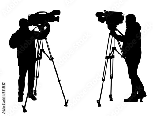 cameraman silhouettes - vector