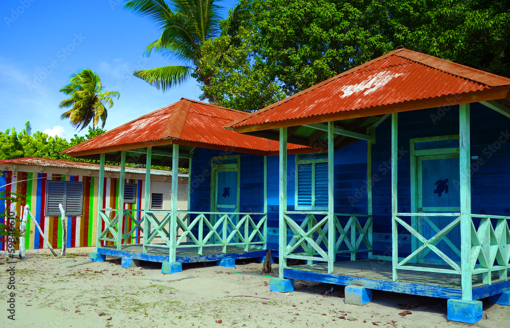Fototapeta premium Maisons colorées des Caraïbes