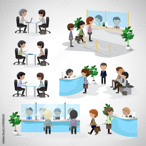 Business Peoples - Isolated On Gray Background
