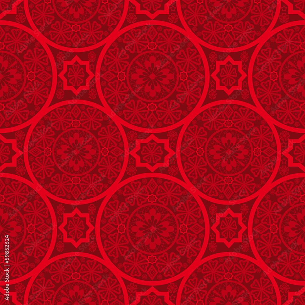 Red abstract seamless lace pattern