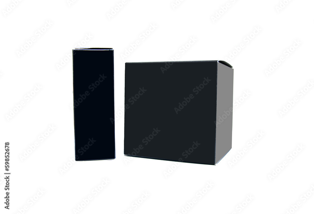 black paper box on white black paper box on white