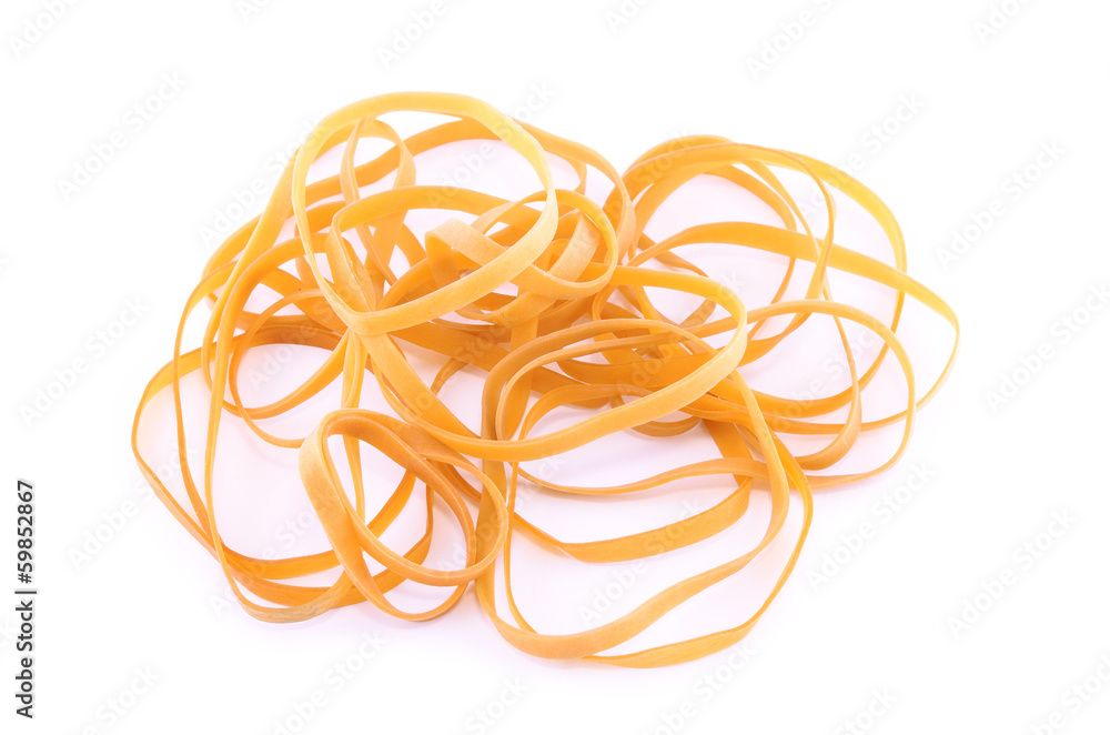 Single rubber band, isolated on white Single rubber band, isolated on white