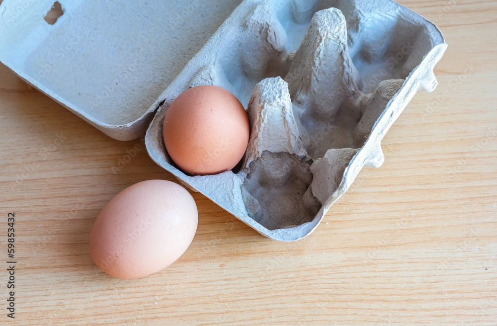 Eggs in paper tray Eggs in paper tray