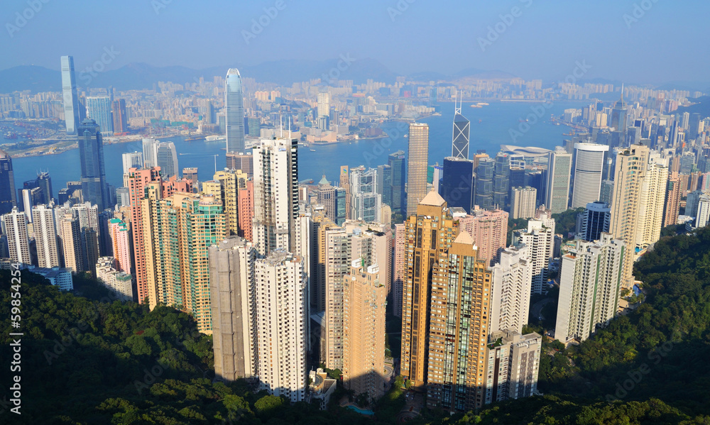 Hong Kong Skyline Birds eye View