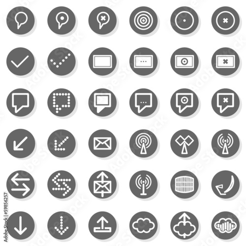 cel strzałka punkt przepływ okrągły button zestaw 36 ikon