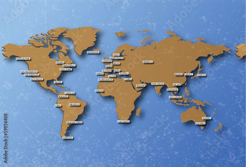 cartographie terre avec capitales