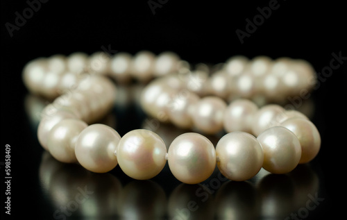 Necklace of white pearls