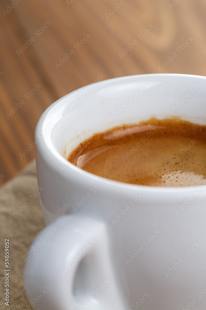 frezshly made cup of double espresso frezshly made cup of double espresso