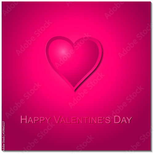 Pink Happy Valentine’s Day Card with heart