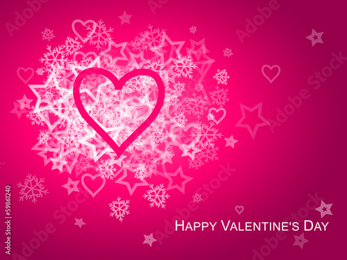 Pink Happy Valentine’s Day Card with heart