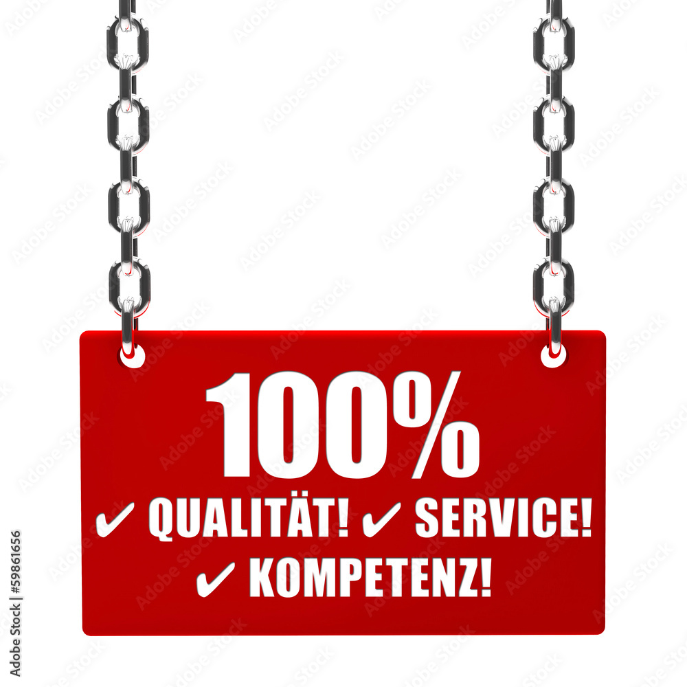 100% Qualität, Service, Kompetenz! Button, Icon 100% Qualität, Service, Kompetenz! Button, Icon
