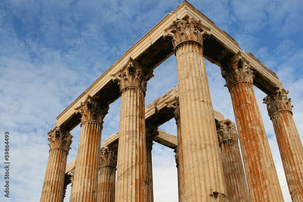 Zeus temple columns in Athens Greece