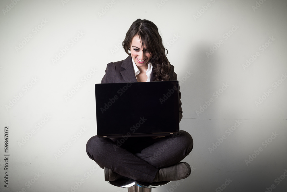 beautiful young businesswoman using notebook beautiful young businesswoman using notebook