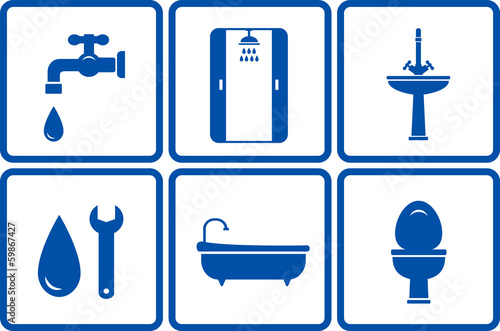 icons with isolated bath objects