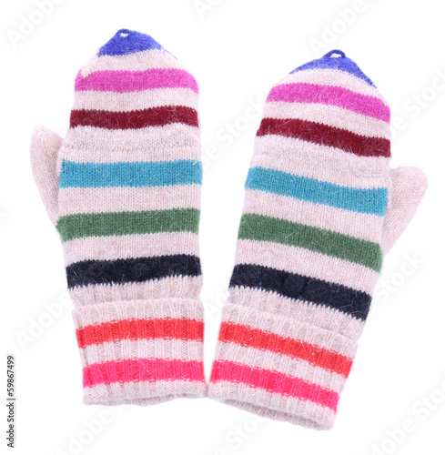 Female mittens isolated on white