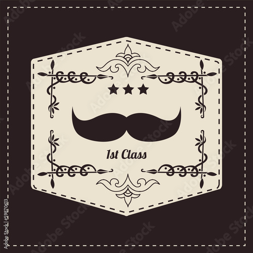 Hipster vintage retro mustache, vector