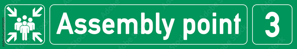English Banner E318 - assembly point - number 3 English Banner E318 - assembly point - number 3