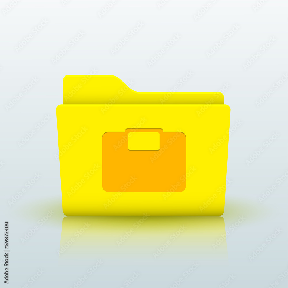 Vector yellow folder on blue background. Eps10