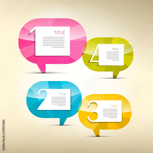 Vector Progress Four Steps for Tutorial, Infographics
