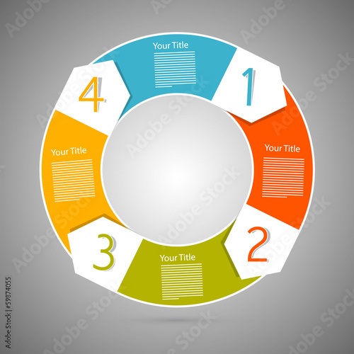 Retro Vector Circle Progress Steps for Tutorial, Infographics