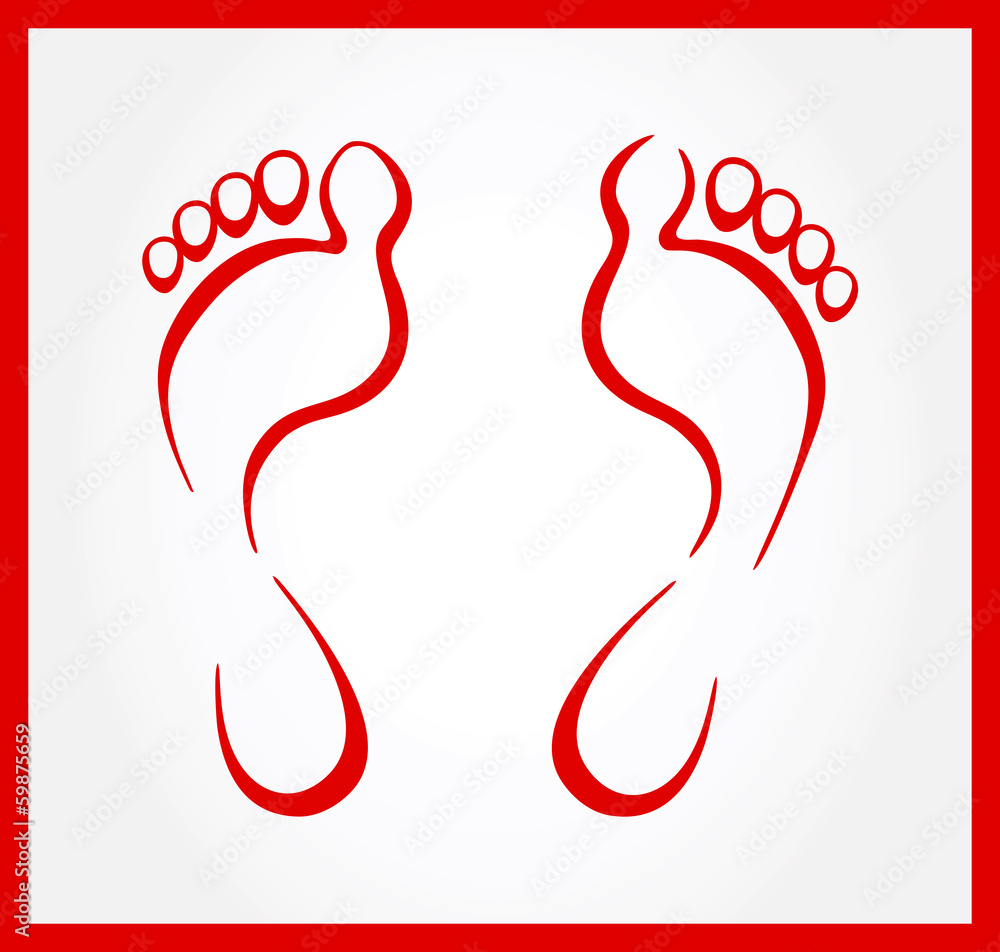 Footprint symbol. vector illustration. Footprint symbol. vector illustration.