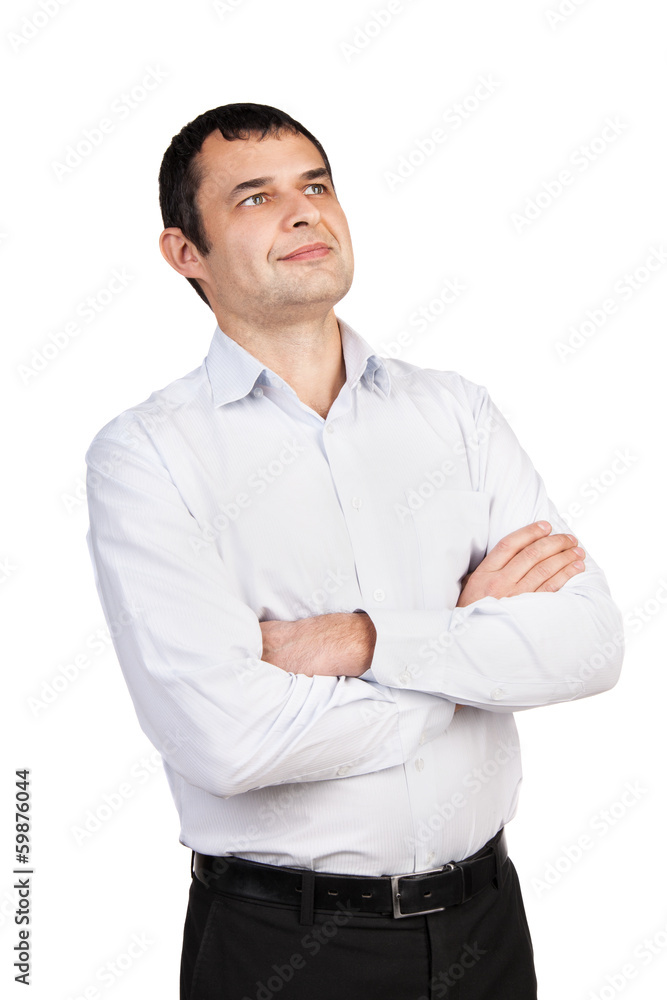 Portrait of a man looking up Portrait of a man looking up