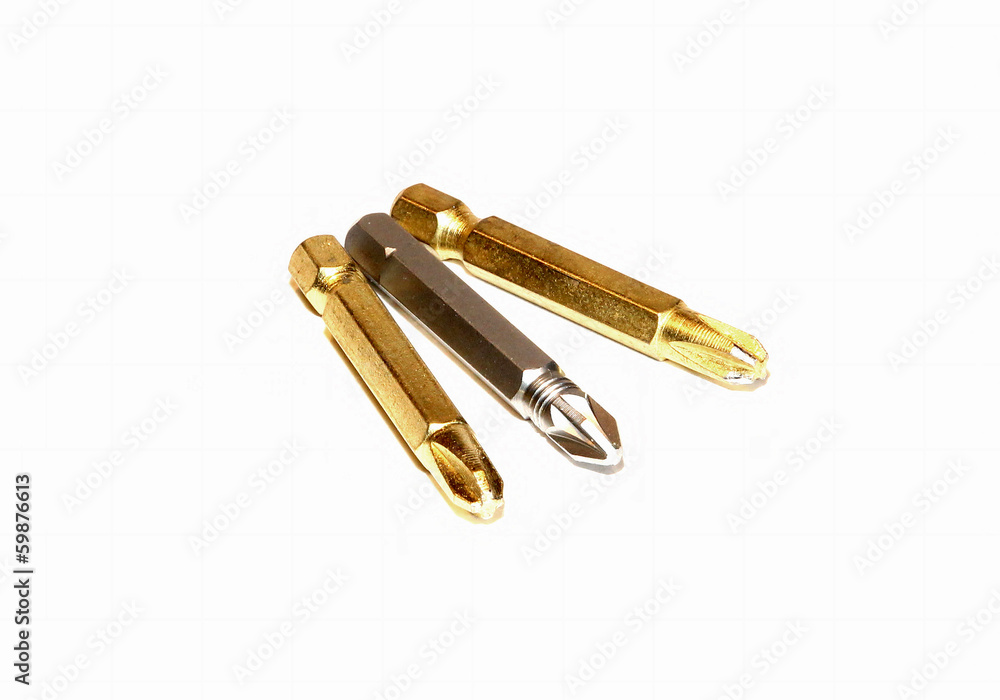 Bits for screwdrivers isolated Bits for screwdrivers isolated