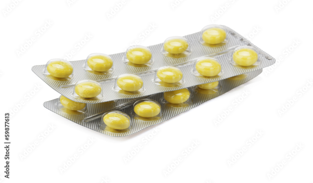 pack of pills on white pack of pills on white