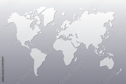 grey abstract map of the world