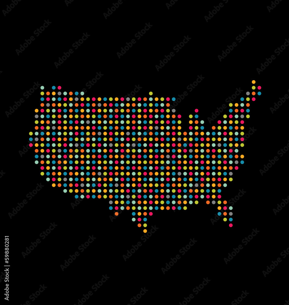 Fototapeta premium Vector USA light dot map
