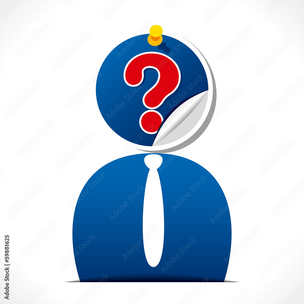 confuse men or question mark symbol in human head vector confuse men or question mark symbol in human head vector