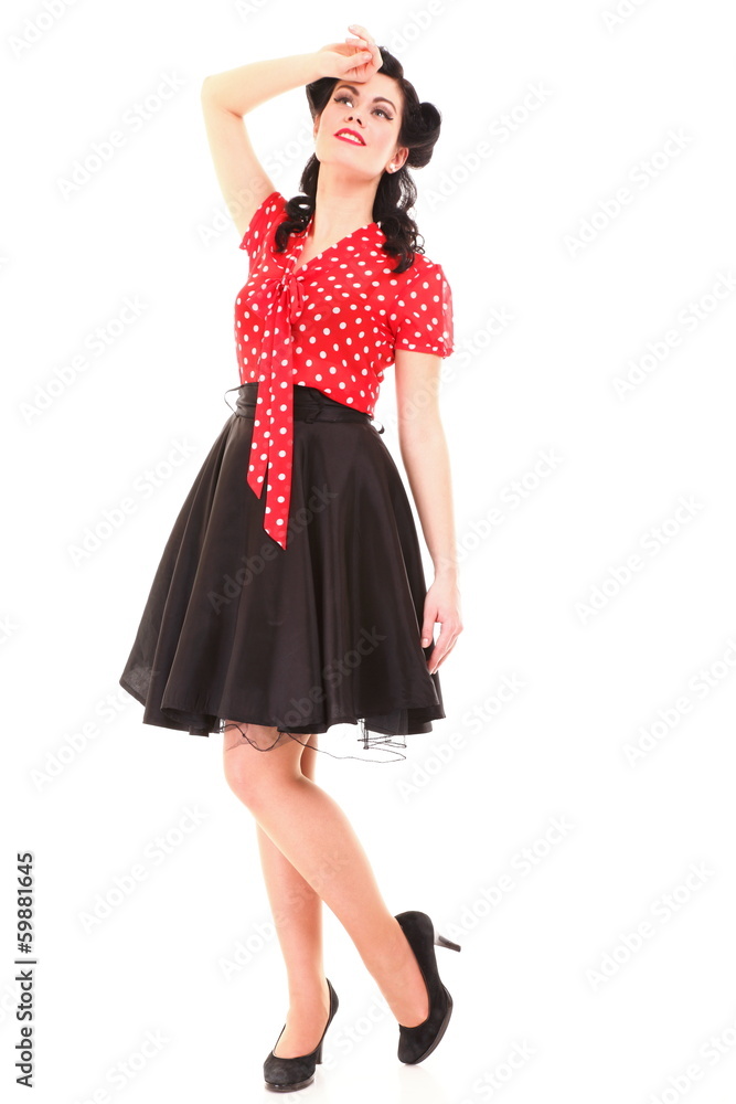 beautiful caucasian woman posing retro styling beautiful caucasian woman posing retro styling
