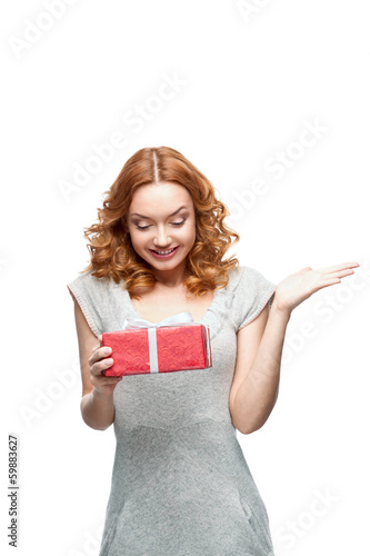 woman holding gift