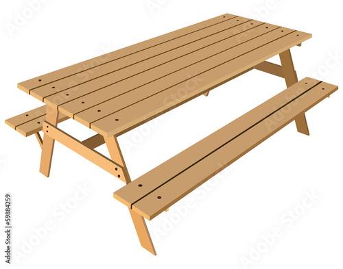 Standard table with benches