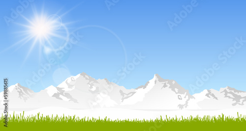 Skyline Berge Frühling