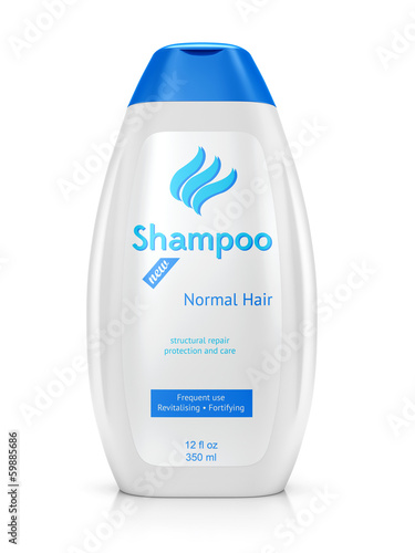 Bottle of shampoo photo