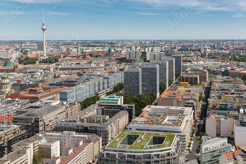Aerial view of Berlin with Television tower or Fernsehturm