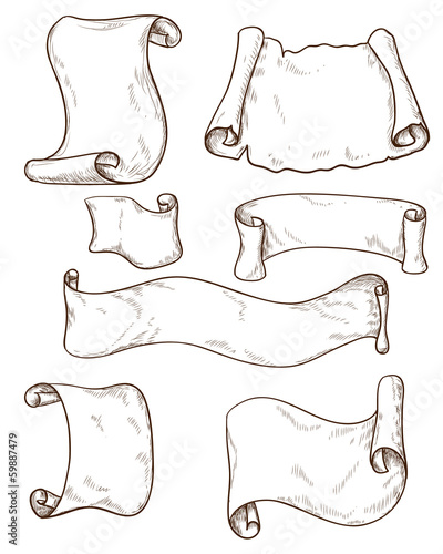 Outline parchment scrolls