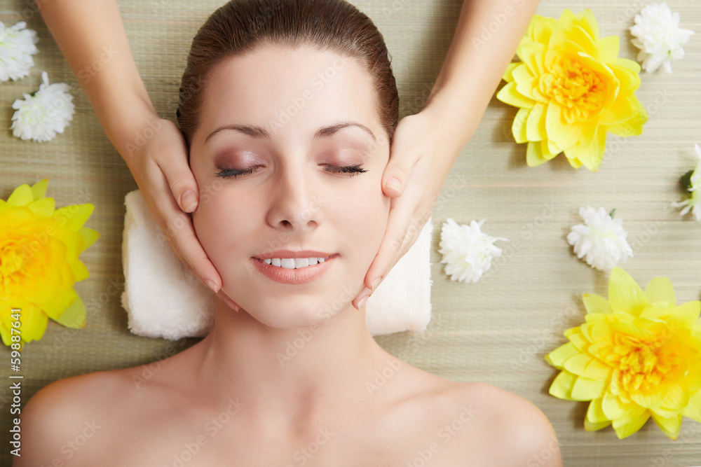 Young beautiful woman in spa environment Young beautiful woman in spa environment