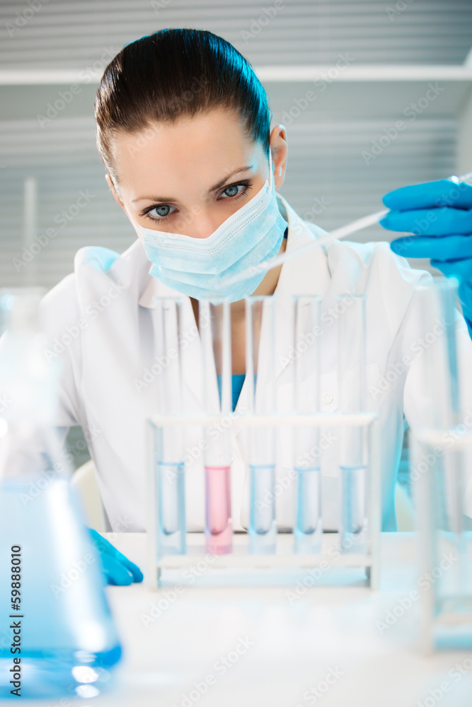 Female scientist working in laboratory